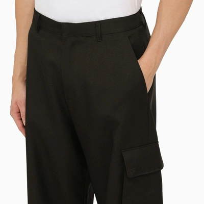 Shop Off-white Off White™ Black Denim Cargo Trousers