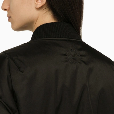 Shop Off-white Off White™ Black Padded Nylon Bomber Jacket