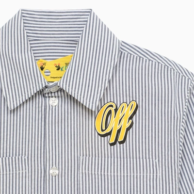 Shop Off-white Off White™ Cotton Striped Shirt With Baseball Logo