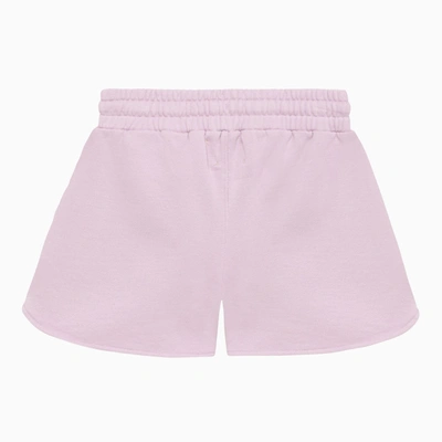 Shop Off-white Off White™ Lilac Cotton Shorts With Big Bookish Logo