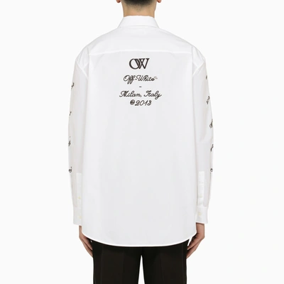 Shop Off-white Off White™ White Oversize Shirt With Logo 23
