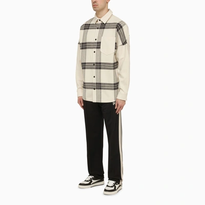 Shop Palm Angels Checked Shirt Jacket With Logo