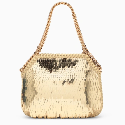 Stella Mccartney Stella Mc Cartney Mini Falabella Gold Shoulder Bag With Sequins