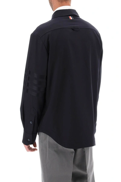 Shop Thom Browne 4 Bar Shirt In Light Wool