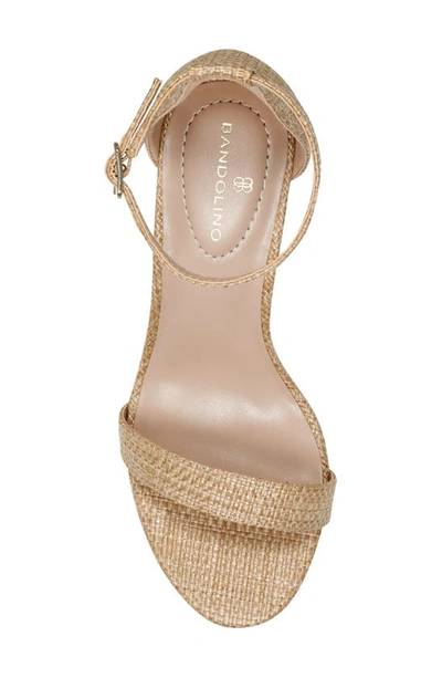 Shop Bandolino Armory Ankle Strap Sandal In Natural Woven Textile
