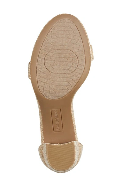 Shop Bandolino Armory Ankle Strap Sandal In Natural Woven Textile