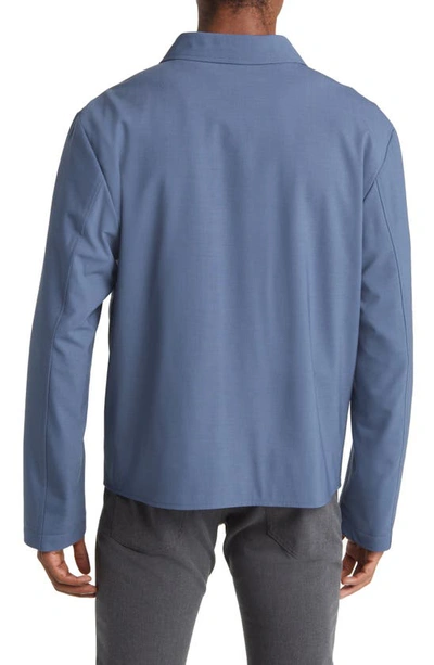 Hugo Boss Hanry Wool Blend Jacket In Open Blue