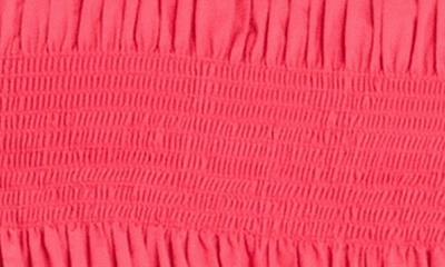 English Factory Smocked Puff Shoulder Poplin Top In Crimson Red