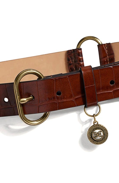 Sam Edelman Croc Embossed Link Belt In Brown