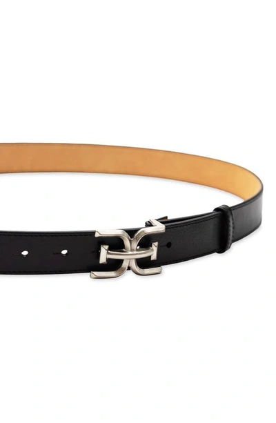 Shop Sam Edelman Logo Buckle Leather Belt In Black