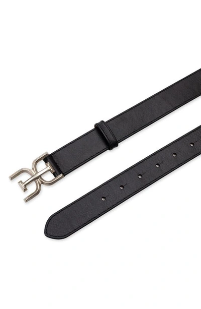 Sam Edelman Logo Buckle Leather Belt In Black