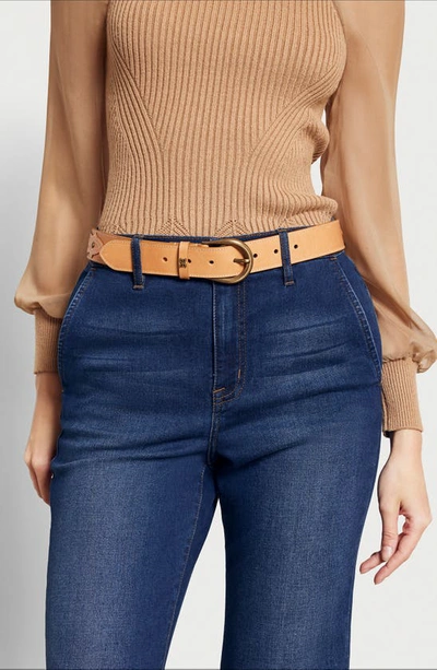 Shop Sam Edelman Embroidered Western Belt In Saddle