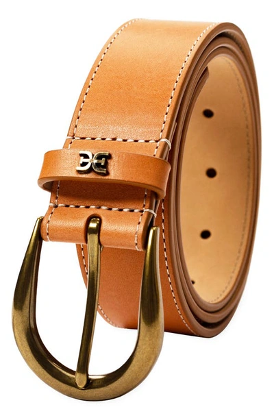 Sam Edelman Embroidered Western Belt In Saddle