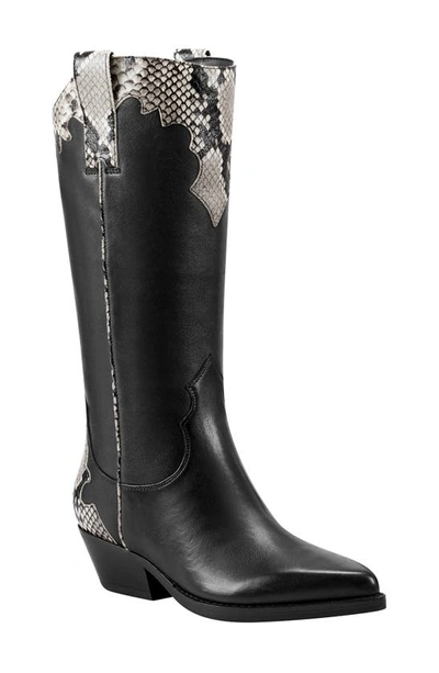 Shop Marc Fisher Ltd Hilaria Pointed Toe Western Boot In Black/ Grey