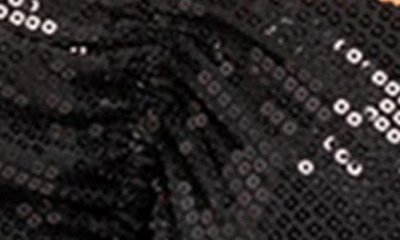 Edikted Draped Sequin Halter Top In Black