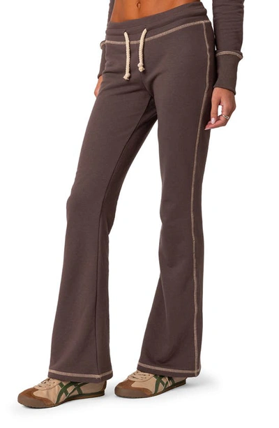 Edikted Women's Alexia Low Rise Sweatpants In Brown