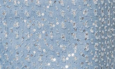 Edikted Icing Sequin Low Rise Cargo Jeans In Light Blue In Light-blue