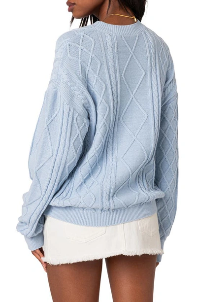 EDIKTED EDIKTED JESSY CABLE STITCH OVERSIZE SWEATER 
