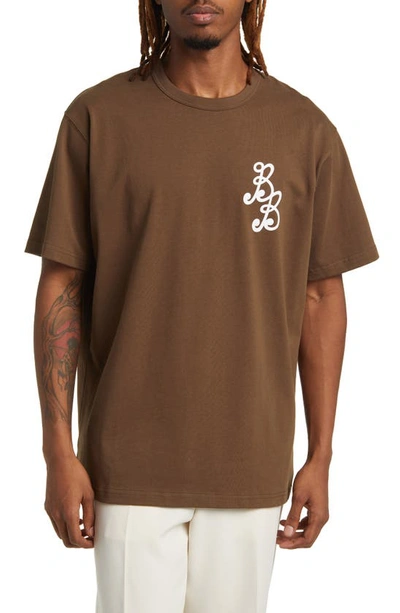Shop Bogey Boys Essential Cotton Logo T-shirt In Bogey Brown