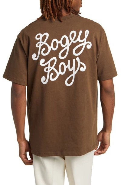 Shop Bogey Boys Essential Cotton Logo T-shirt In Bogey Brown