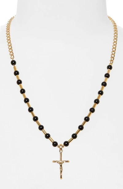 Shop Dolce & Gabbana Dna Cross Pendant Necklace In Gold