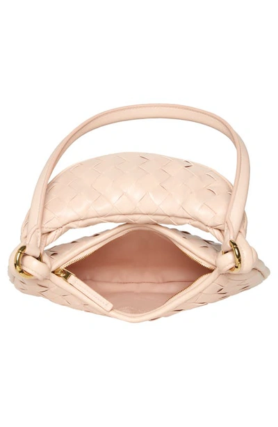 Shop Bottega Veneta Small Gemelli Intrecciato Leather Shoulder Bag In Lotus/ Brass