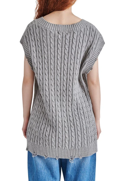 Steve Madden Aiden Sweater Vest In Heather Grey
