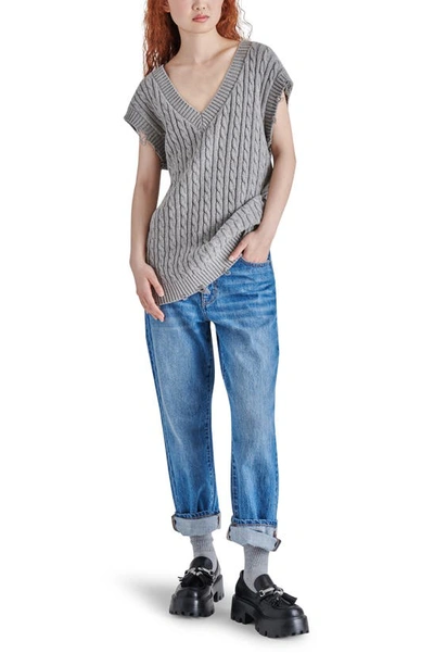 Steve Madden Aiden Sweater Vest In Heather Grey
