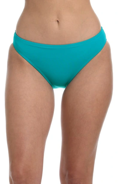 Shop La Blanca Solid Hipster Bikini Bottoms In Turquoise