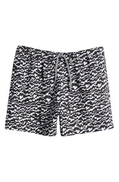 Shop Open Edit Recycled Volley Swim Trunks In Black Candy Check