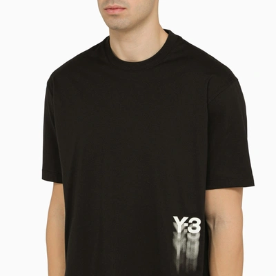 Shop Y-3 Adidas Y 3 Black Crew Neck T Shirt With Logo Blurs