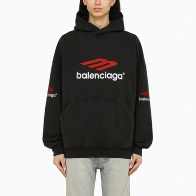 Shop Balenciaga Black Cotton Sweatshirt With Logo