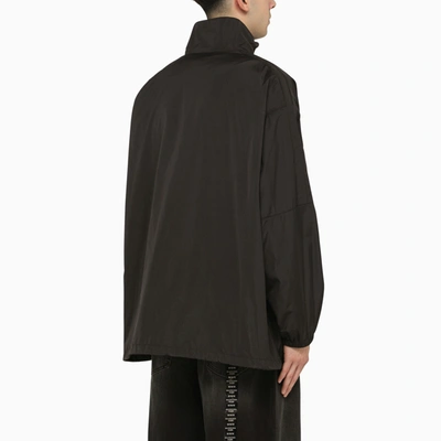 Shop Balenciaga Lightweight Black Nylon Jacket With Logo