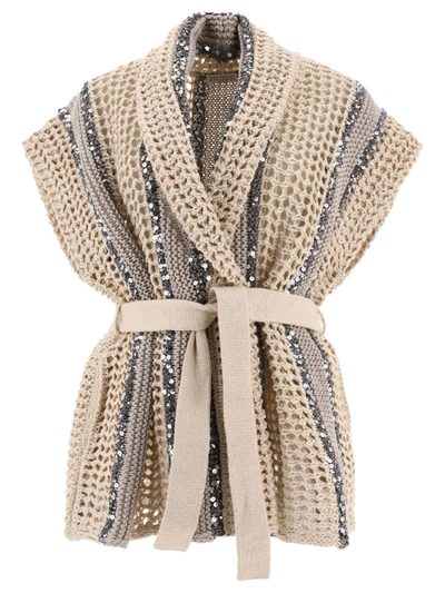 Shop Brunello Cucinelli Sequin Embellished Cardigan