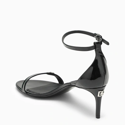Shop Dolce & Gabbana Dolce&gabbana Black Patent Leather Sandal With Logo