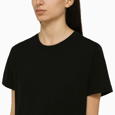 Shop Isabel Marant Black Cotton Crew Neck T Shirt With Logo