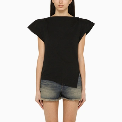 Shop Isabel Marant Sebani Black Asymmetrical T Shirt