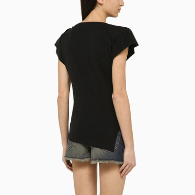 Shop Isabel Marant Sebani Black Asymmetrical T Shirt