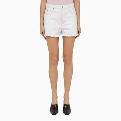 Shop Isabel Marant White Cotton Denim Shorts