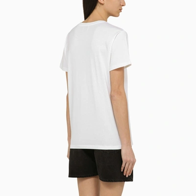 Shop Isabel Marant White Cotton Crew Neck T Shirt With Logo