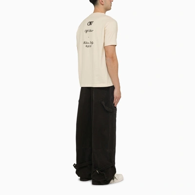 Shop Off-white Off White™ Beige Slim T Shirt With Logo 23