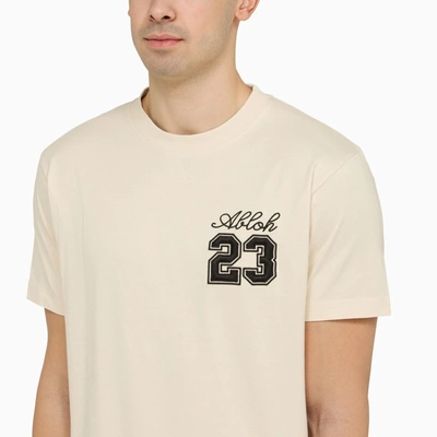 Shop Off-white Off White™ Beige Slim T Shirt With Logo 23