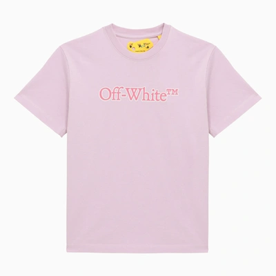 Shop Off-white Off White™ Big Bookish Lilac Cotton T Shirt With Logo