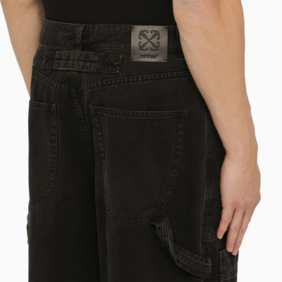 Shop Off-white Off White™ Black Denim Cargo Trousers