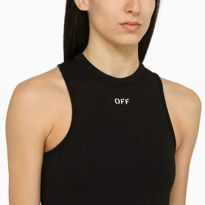 Shop Off-white Off White™ Black Mini Dress With Logo