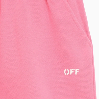 Shop Off-white Off White™ Fuchsia Cotton Skirt With Logo Off