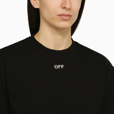 Shop Off-white Off White™ Short Black Cotton T Shirt With Logo