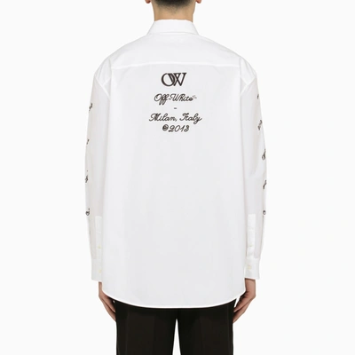 Shop Off-white Off White™ White Oversize Shirt With Logo 23