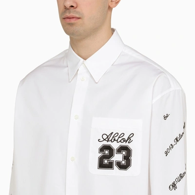 Shop Off-white Off White™ White Oversize Shirt With Logo 23