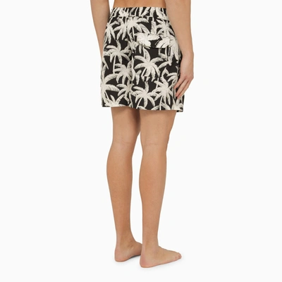 Shop Palm Angels Palm Print Swim Shorts